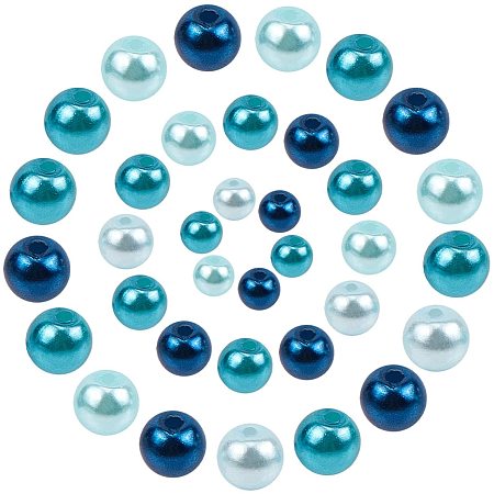 NBEADS About 300g Glass Pearl Beads Assorted Colors Round Luster Loose Spacer Beads Bulk for DIY Crafts Jewelry Making