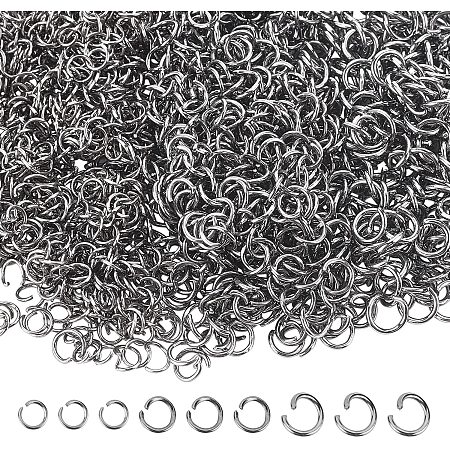 UNICRAFTALE About 300pcs 4/5/6mm Gunmetal Jump Ring Open Jump Rings Iron Connetor Rings Jewelry Making Finding for Earrings Necklaces Jewelry Making