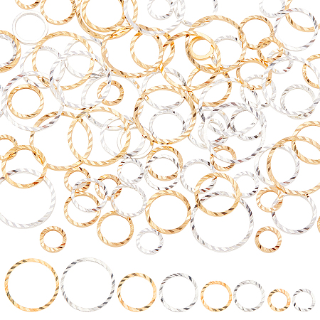 BENECREAT 80 Pcs Real 24k Gold Plated Earrings Findings Hoops 925 Silver Plated Hoop Earrings 8 Styles Open Baffle Earring Hoops for Jewelry Making, DIY Crafts, Earring Necklaces