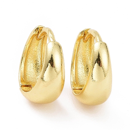 Honeyhandy Rack Plating Brass Chunky Hoop Earrings for Women, Cadmium Free & Lead Free, Golden, 11.5x12x5mm, Pin: 0.8mm
