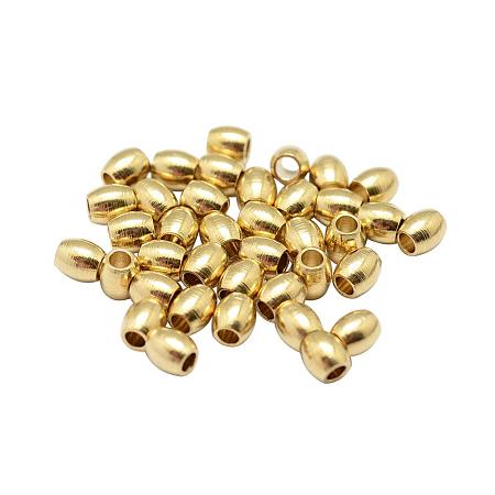 NBEADS 1000 Pcs Golden Brass Unplated Spacer Beads Barrel Loose Beads for Bracelet Necklace DIY Jewelry Making, Nickel Free