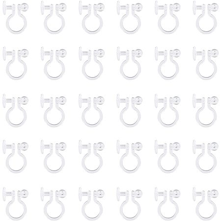 arricraft 200PCS Platic Earring Components Clear Clip-on Earring Converter Clip-on Earring Findings for DIY Non Pierced Earring Making Supplies
