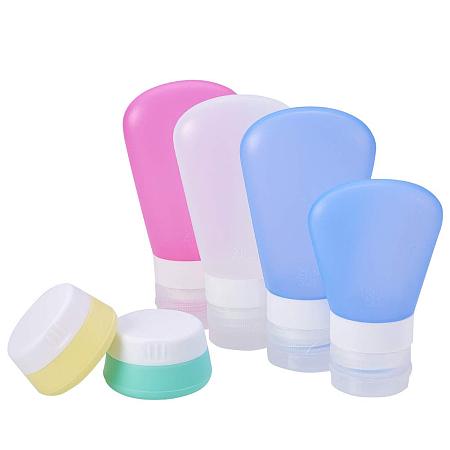 BENECREAT 6 Pack Leakproof Silicone Travel Bottles (2oz/1.25oz) Cream Jars (20ml) TSA Approved for Cosmetic Toiletry Containers Shampoo Lotion Condiment