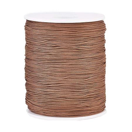 BENECREAT 0.8mm 275M (300 Yards) Nylon Satin Thread Rattail Trim Cord for Beading, Chinese Knot Macrame, Jewelry Making and Sewing - Camel