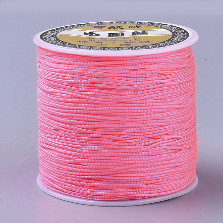 Honeyhandy Nylon Thread, Chinese Knotting Cord, Hot Pink, 0.8mm, about 109.36 yards(100m)/roll