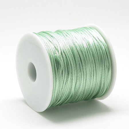 Honeyhandy Nylon Thread, Rattail Satin Cord, Aquamarine, about 1mm, about 76.55 yards(70m)/roll
