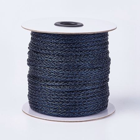 Resin and Polyester Braided Cord Thread, Dark Blue, 4mm, about 50yards/roll(45.72m/roll), 150 feet/roll