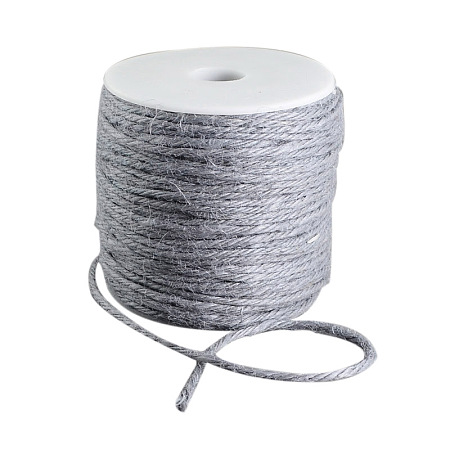 Honeyhandy Colored Jute Cord, Jute String, Jute Twine, 3-Ply, for Jewelry Making, Light Grey, 2mm, about 109.36 yards(100m)/roll