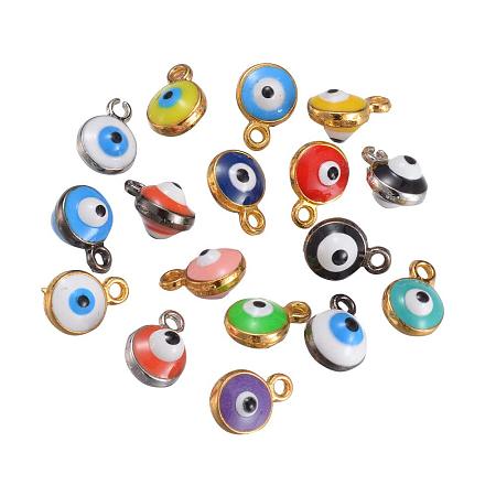 ARRICRAFT 100 pcs Alloy Enamel Pendants Charms Evil Eye Beads Findings for Bracelet Earring Necklace Key Chain DIY Craft Making, Mixed Colors
