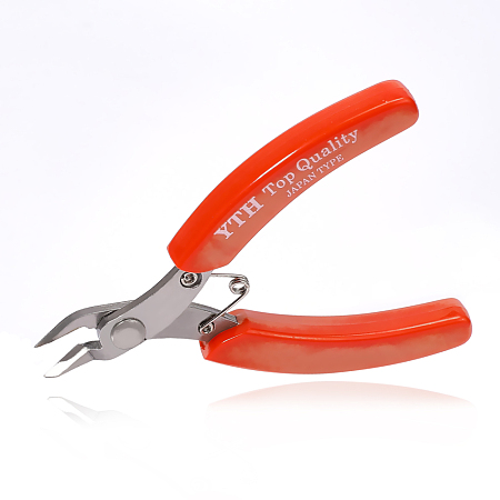 Stainless Steel Jewelry Pliers, Flush Cutter, Shear, Red, 8.3x6.8x1.2cm