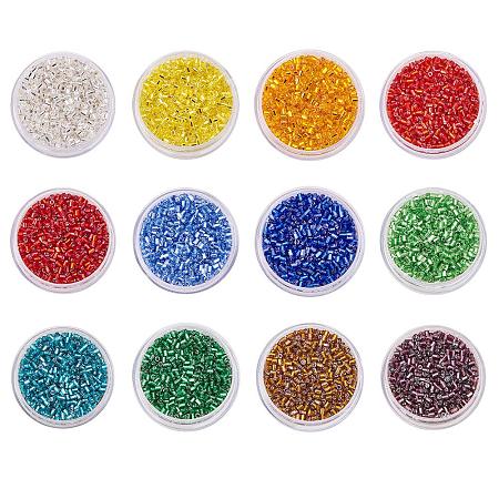 BENECREAT About 44000 Pcs 11/0 MGB Japanese Glass Seed Beads Silver Lined 2-Cut Seed Beads for Jewelry Making - Hole Size 0.5mm, 12 Color
