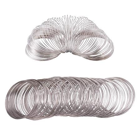 BENECREAT About 300 Loop 20 Gauge Jewelry Wire Silverton Memory Beading Wire for Wire Wrap DIY Jewelry Making - Inner Dia 55m, Thick 0.8mm