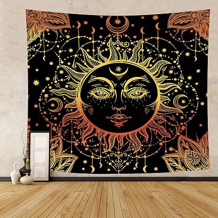 Honeyhandy The Sun Altar Wiccan Witchcraft Polyester Decoration Backdrops, Universe Planet Theme Photography Background Banner Decoration for Party Home Decoration, Orange Red, 1500x2000mm