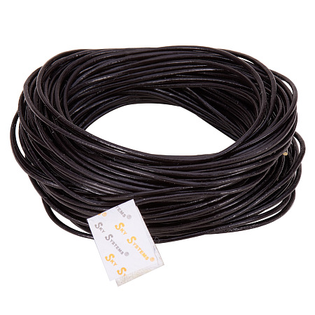 PandaHall Elite Coconut Brown 1mm Cowhide Genuine Round Leather Cord For Bracelet Necklace Beading Jewelry Making 11 Yards/10M 