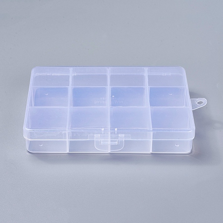 Honeyhandy Plastic Bead Storage Containers, 12 Compartments, Rectangle, Clear, 130x100x22mm, Hole: 5mm