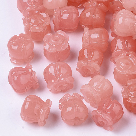 Honeyhandy Synthetic Coral Beads, Dyed, Imitation Jade, Tulip, Light Coral, 8.5x8mm, Hole: 1.5mm
