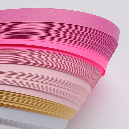 Honeyhandy 6 Colors Quilling Paper Strips, Gradual Pink, 530x10mm, about 120strips/bag, 20strips/color