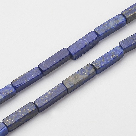 Honeyhandy Natural Lapis Lazuli Beads Strands, Cuboid, 13~16x3~5x3~5mm, Hole: 0.5mm, about 29~31pcs/strand, 15.3~15.7 inch(39~40cm)