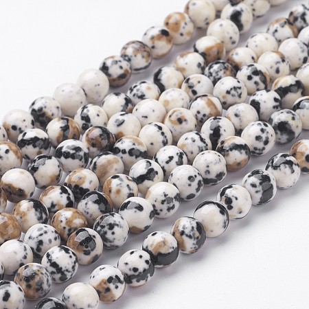Honeyhandy Synthetic Ocean White Jade Bead Strands, Dyed, Round, Black, 8mm, Hole: 1mm, about 48pcs/strand, 15.7 inch(400mm)