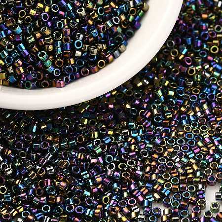 Arricraft Cylinder Seed Beads, Metallic Colours, Iris, Uniform Size, Colorful, 2x1.3~1.5mm, Hole: 0.8~1mm, about 888pcs/10g