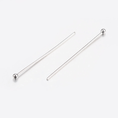 Honeyhandy 304 Stainless Steel Ball Head Pins, Stainless Steel Color, 20x0.6mm, 23 Gauge, Head: 2mm