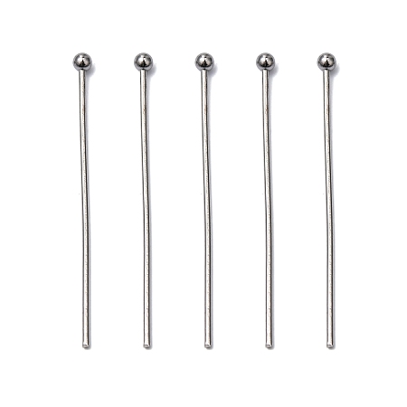 Honeyhandy 304 Stainless Steel Ball Head Pins, Stainless Steel Color, 30x0.8mm, 20 Gauge, Head: 2mm