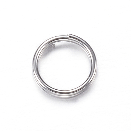Honeyhandy 201 Stainless Steel Split Rings, Double Loops Jump Rings, Stainless Steel Color, 6x1mm, about 5mm inner diameter