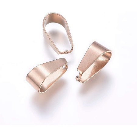 UNICRAFTALE 10pcs Stainless Steel Snap on Bails Pinch Bails Pendant Bails Connectors Rose Gold Pushed Clasps for Jewelry Pendant Making Inner 10x5mm