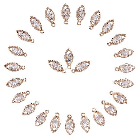 ARRICRAFT About 100 Pcs Cubic Zirconia Alloy Horse Eye Shape Pendant Charms 15x8x5mm for Jewelry Making Golden