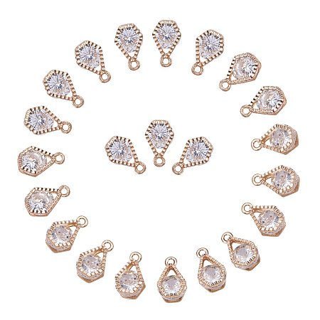 ARRICRAFT 1Bag About 100 Pcs Cubic Zirconia Alloy Charms Sets for Jewelry Making Size 13x8x5mm KC Gold