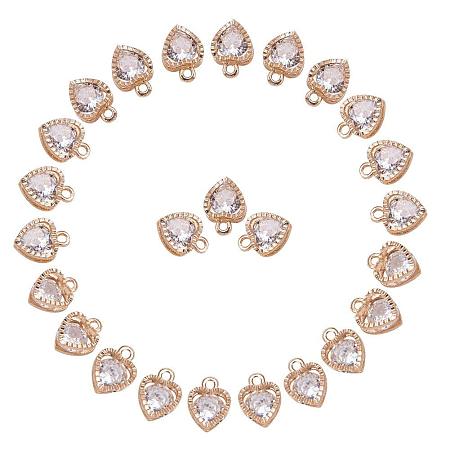 ARRICRAFT 1Bag About 100 Pcs Cubic Zirconia Alloy Heart Shape Charms Sets for Jewelry Making Size 10x8.5x5mm KC Gold