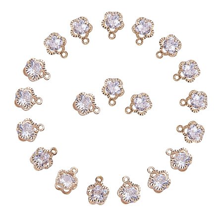 ARRICRAFT 1Bag About 100 Pcs Cubic Zirconia Alloy Flower Shape Charms Sets for Jewelry Making Size 12x9x5mm KC Gold