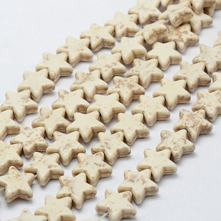 ARRICRAFT Synthetic Magnesite Bead Strands, Star, 15.5x15.5x5.5mm, Hole: 1mm, about 31pcs/strand, 14.9 inches