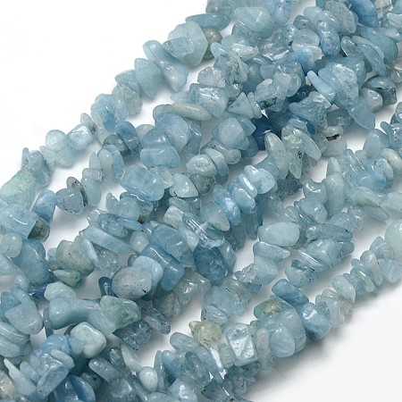 ARRICRAFT Natural Aquamarine Chip Beads Strands, 5~8x5~8mm, Hole: 1mm, about 32 inches