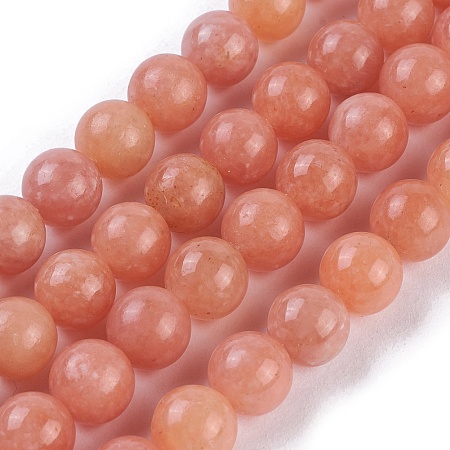 Arricraft Natural Peach Calcite Beads Strands, Round, 8mm, Hole: 1mm, about 48~51pcs/strand, 15.3 inches~15.75 inches(39~40cm)