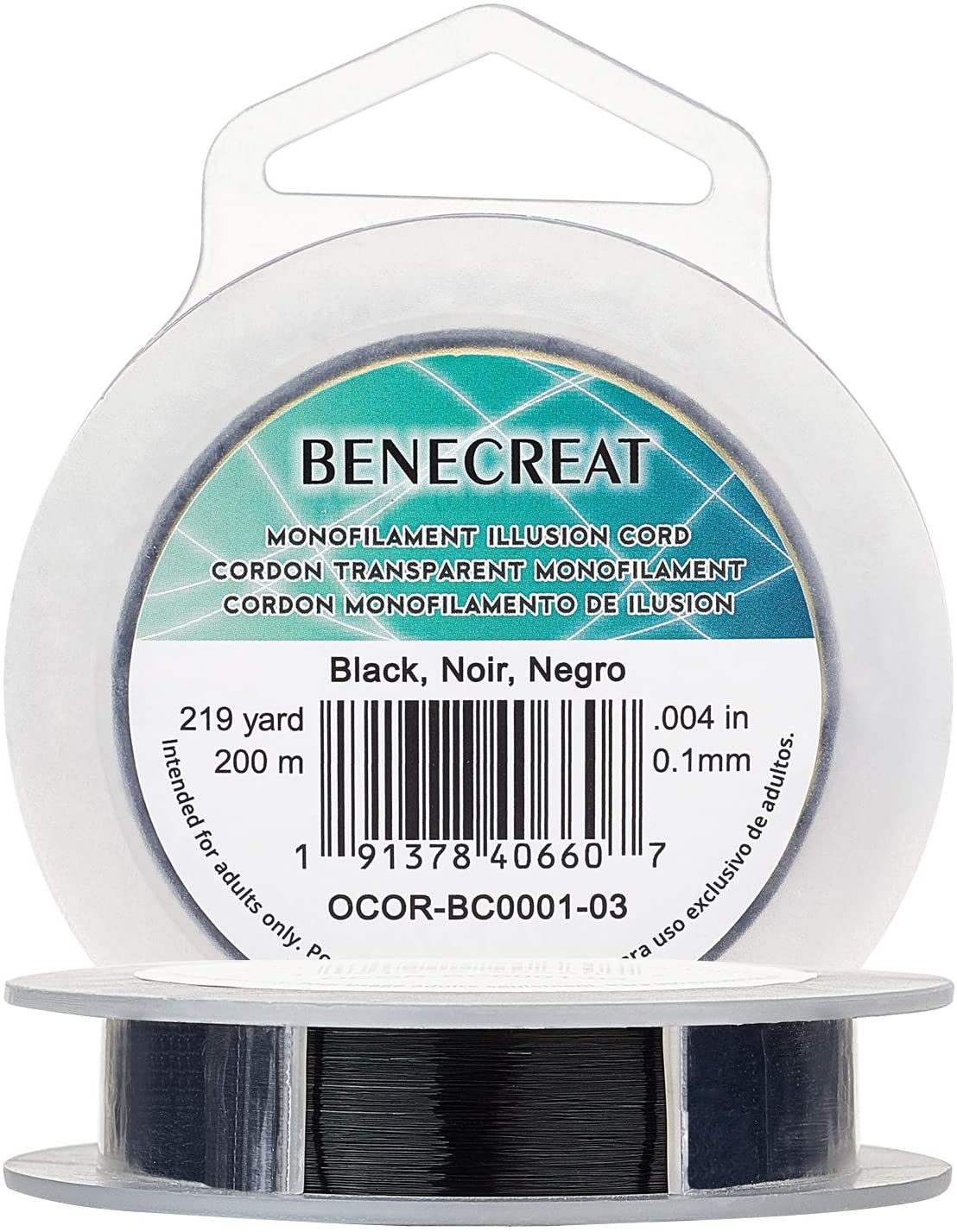 BENECREAT 200m 0.1mm Black Nylon Beading Thread Wire for Hanging, Bracelet  and Jewelry Making 