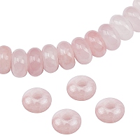SUNNYCLUE Natural Rose Quartz European Large Hole Beads, Rondelle, 13~14x7~8mm, Hole: 5mm, 15pcs/box