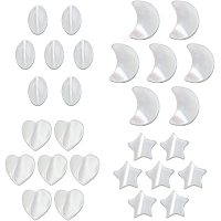 NBEADS 40 Pcs 4 Styles Natural Shell Beads Mother of Pearl Shell Beads, Star/Moon/Oval/Heart Shape Shell Beads Seashells Craft Charms for Bracelet Necklace DIY Jewelry Making