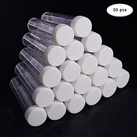 PandaHall Elite 50PCS Clear Plastic Tube Bead Containers with White Caps, 80x20mm (Diameter 0.79"/Length 3.15")