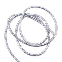 NBEADS Round Elastic Cord￡?About 90m/Bundle￡? with Metallic Cord Outside and Rubber Inside, Silver, 2.5mm;
