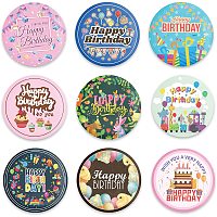 GLOBLELAND 9Pcs Happy Birthday Pinback Buttons Brooch Pins Button Badges for Adults Kids Men or Women, 2.3Inch, Mixed Color, Matte Surface