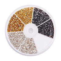 PandaHall Elite About 4350 Pcs Brass Tube Crimp Beads Cord End Caps Diameter 1.5mm 2mm for Jewelry Making 3 Colors