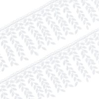FINGERINSPIRE 7.5 Yards Lace Trim with Leaf Tassel Ribbon White Sewing Fringe Trim Crafts Decorative Trim DIY Sewing Craft Lace Trim for Wedding Bridal Dress Party Clothes Decoration