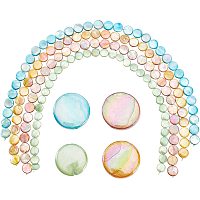 SUNNYCLUE 1 Box About 136Pcs 4 Colors Flat Round Shell Bead Colorful Natural Freshwater Disc Coin Charms AB Plated Ocean Beach Hawaii Style for Jewelry Making DIY Earrings Necklaces Crafts