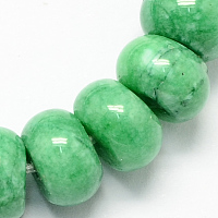 Honeyhandy Natural Malaysia Jade Stone Beads Strands, Dyed, Rondelle, Medium Sea Green, 8x5mm, Hole: 1mm, about 60~65pcs/strand, 15.7 inch
