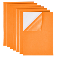 BENECREAT Sponge EVA Sheet Foam Paper Sets, With Adhesive Back, Antiskid, Rectangle, Orange, 30x21x0.1cm