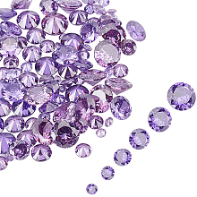 Arricraft Cubic Zirconia Cabochons, Grade A, Faceted, Diamond, Lilac, 2.5~7x1.7~4mm, 120pcs/box