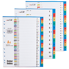 OLYCRAFT 3 Sets A4 Plastic 12/21/31-Tab Binder Index Dividers 11-Hole OneStep Binder Dividers Customizable Table of Contents Insertable Multicolor Divider Tabs for Office School Home