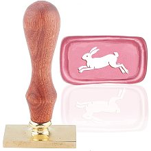 CRASPIRE Wax Seal Stamp Rabbit Vintage Sealing Wax Stamps Animal Oval Removable Brass Head Sealing Stamp with Wooden Handle for Christmas Wedding Invitations Xmas Thanksgiving Gift Wrap