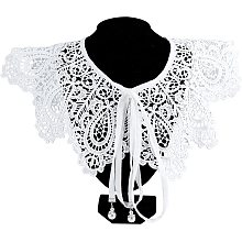 GORGECRAFT White Lace Collar Lace False Collar Hollow Out Flower Lace Collar Lapel Bottoming Shirt Collar Shawl Dechable Cape for Halloween Cosplay Party Favors Women Dress Blouse Sewing Edge